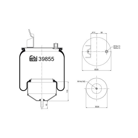 39855 - Boot, air suspension 