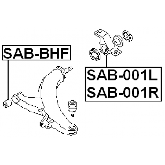 SAB-001L - Control Arm-/Trailing Arm Bush 
