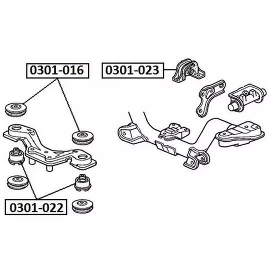 0301-023 - Control Arm-/Trailing Arm Bush 