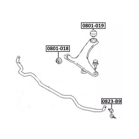 0801-019 - Control Arm-/Trailing Arm Bush 