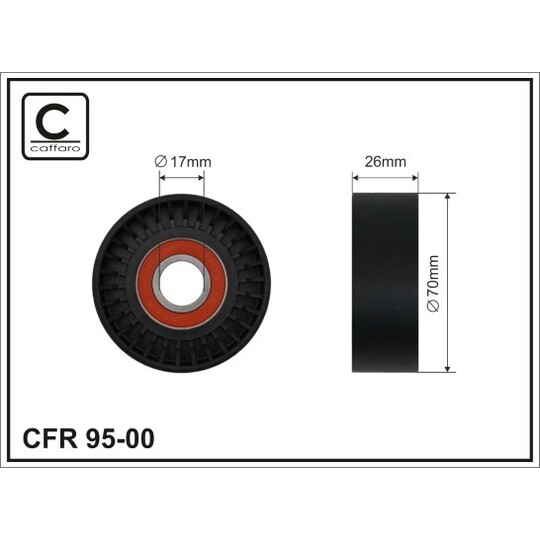 95-00 - Deflection/Guide Pulley, v-ribbed belt 