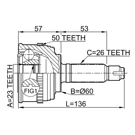 0310-058A50 - Joint, drive shaft 