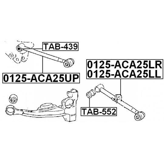 0125-ACA25LR - Länkarm, hjulupphängning 