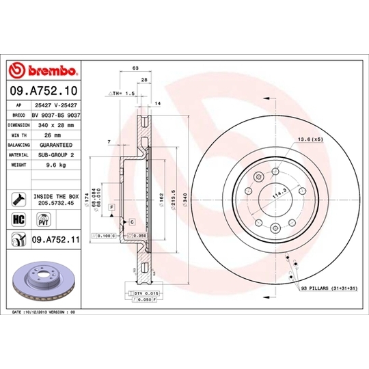 09.A752.11 - Brake Disc 