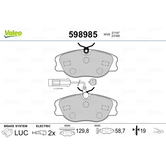 598985 - Brake Pad Set, disc brake 