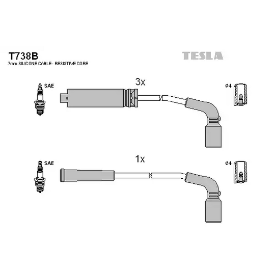 T738B - Süütesüsteemikomplekt 