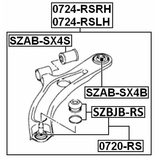 SZAB-SX4B - Control Arm-/Trailing Arm Bush 