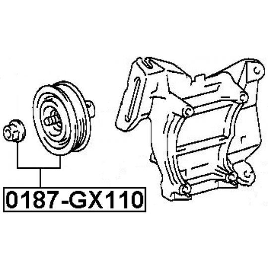 0187-GX110 - Tensioner Pulley, v-ribbed belt 