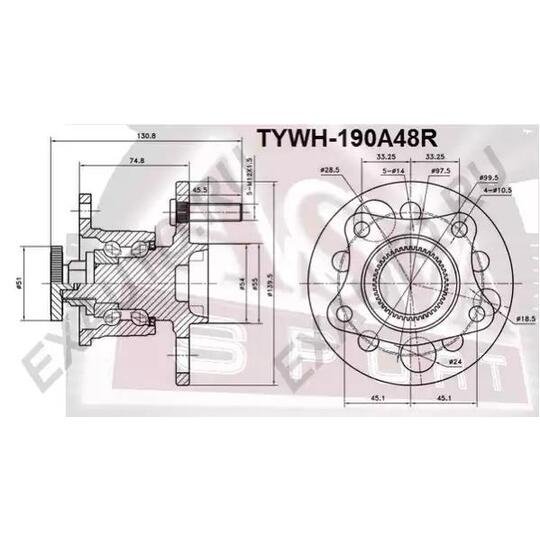 TYWH-190A48R - Wheel hub 
