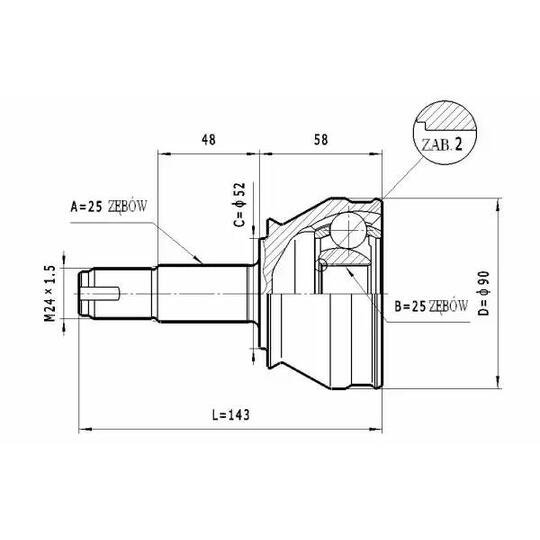 C.172 - Joint Kit, drive shaft 