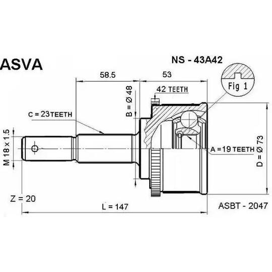 NS-43A42 - Joint Kit, drive shaft 