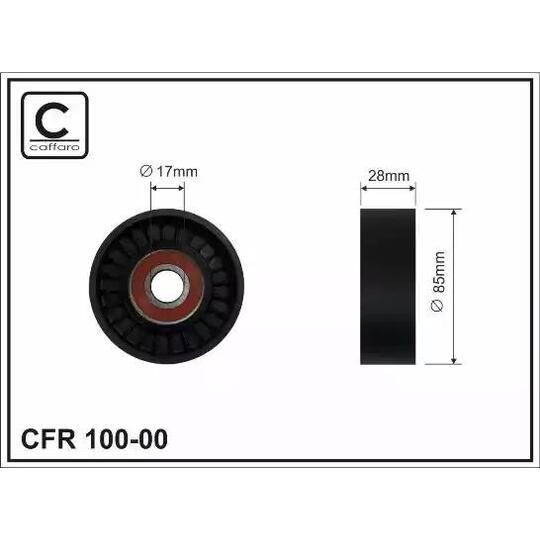 100-00 - Deflection/Guide Pulley, v-ribbed belt 