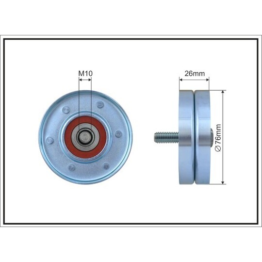 165-36 - Deflection/Guide Pulley, v-ribbed belt 