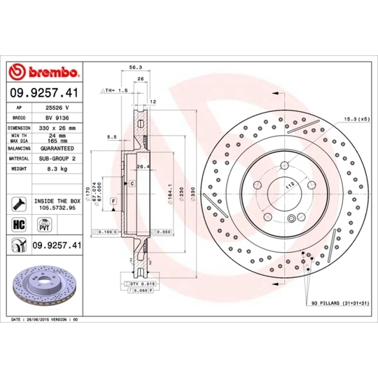 09.9257.41 - Brake Disc 