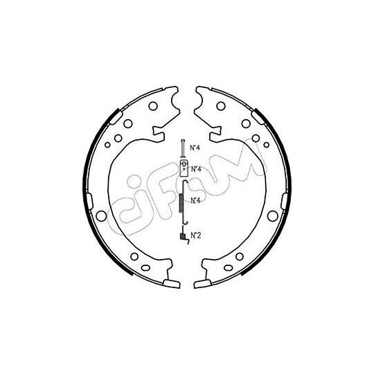 153-161K - Brake Shoe Set, parking brake 