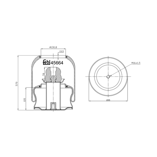 45664 - Boot, air suspension 