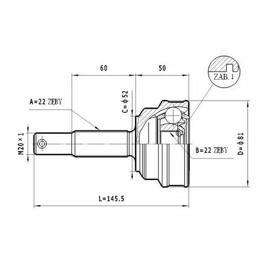 C.234 - Joint Kit, drive shaft 