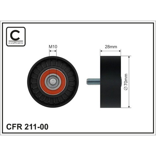 211-00 - Deflection/Guide Pulley, v-ribbed belt 