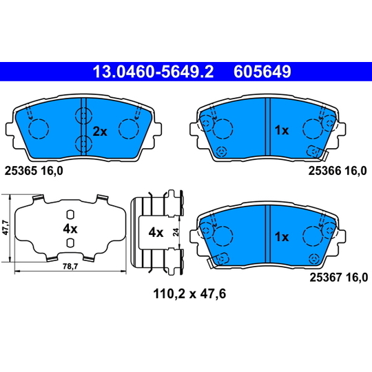 13.0460-5649.2 - Brake Pad Set, disc brake 