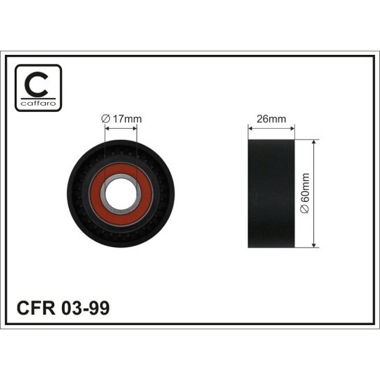 03-99 - Tensioner Pulley, v-ribbed belt 