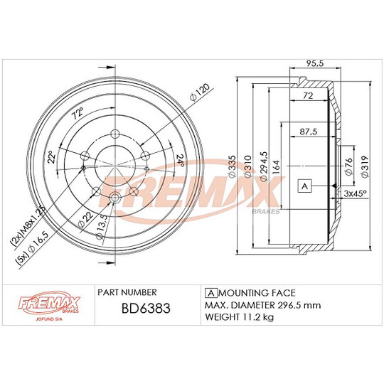 BD-6383 - Brake Drum 