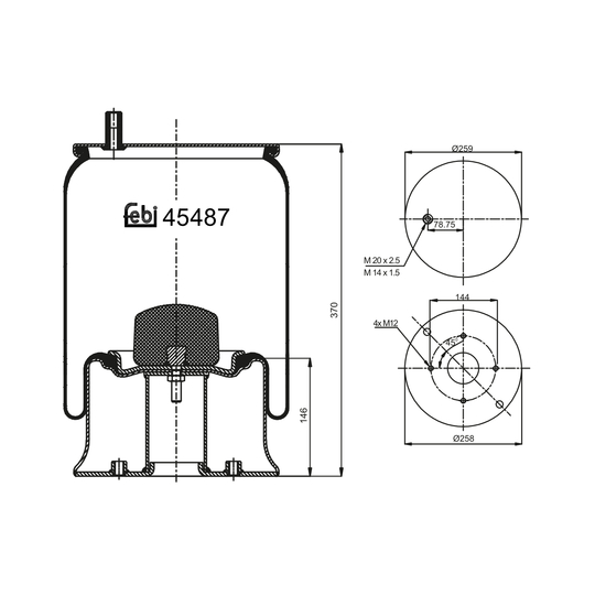 45487 - Bälgar, luftfjädring 