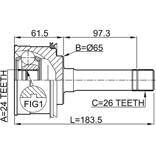 2210-SP - Joint Kit, drive shaft 