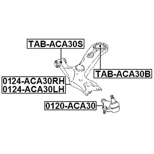 TAB-ACA30B - Control Arm-/Trailing Arm Bush 