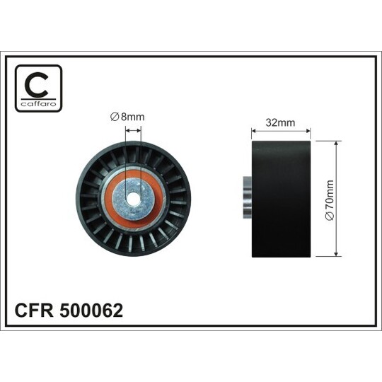 500062 - Deflection/Guide Pulley, v-ribbed belt 