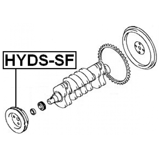 HYDS-SF - Hihnapyörä, kampiakseli 