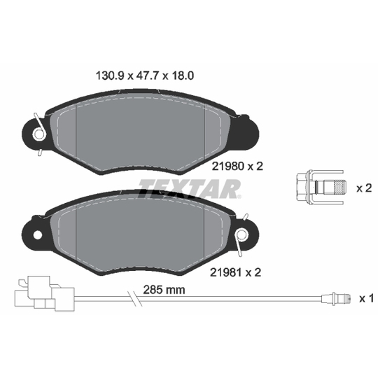 2198009 - Brake Pad Set, disc brake 