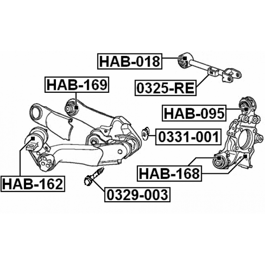 HAB-169 - Control Arm-/Trailing Arm Bush 