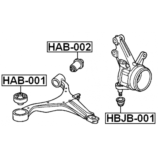 HAB-001 - Control Arm-/Trailing Arm Bush 