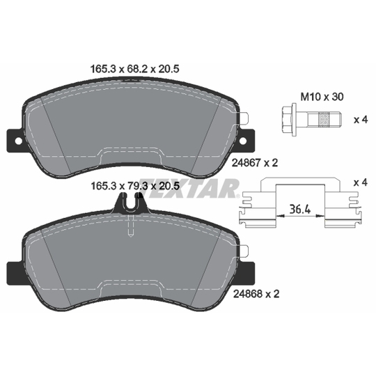 2486781 - Piduriklotsi komplekt, ketaspidur 