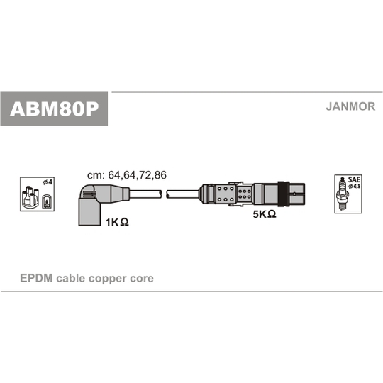 ABM80P - Ignition Cable Kit 