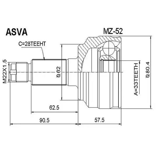 MZ-52 - Ledsats, drivaxel 