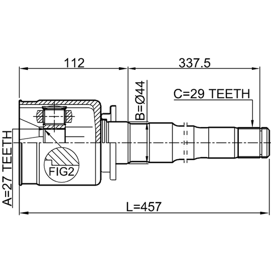 2911-DIIIFRH - Joint, drive shaft 