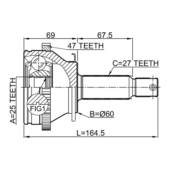 2210-NS27A47 - Joint, drive shaft 