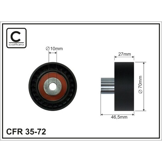 35-72 - Deflection/Guide Pulley, v-ribbed belt 