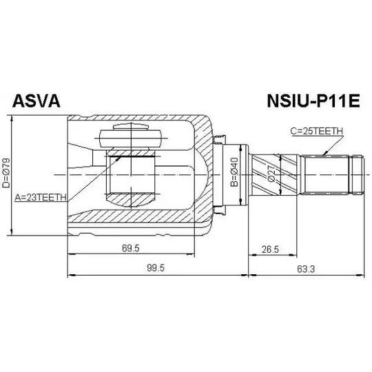 NSIU-P11E - Ledsats, drivaxel 