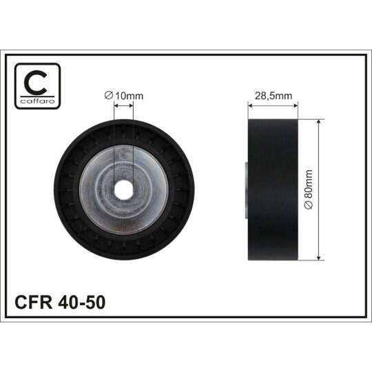 40-50 - Deflection/Guide Pulley, v-ribbed belt 