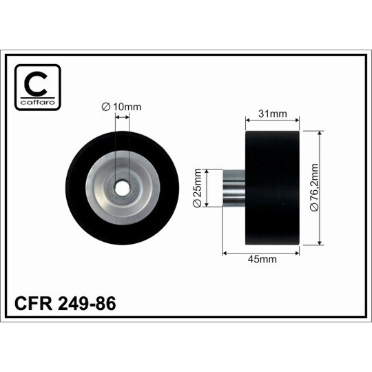 249-86 - Deflection/Guide Pulley, v-ribbed belt 