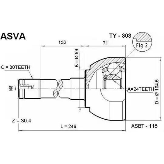 TY-303 - Joint Kit, drive shaft 