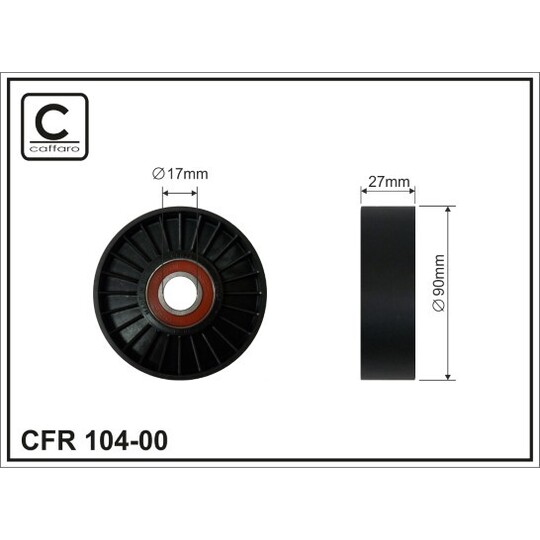 104-00 - Deflection/Guide Pulley, v-ribbed belt 