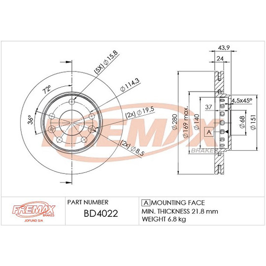 BD-4022 - Brake Disc 