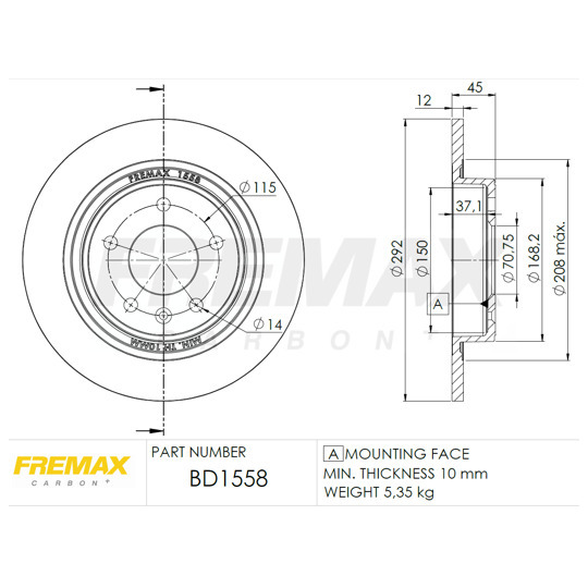 BD-1558 - Brake Disc 