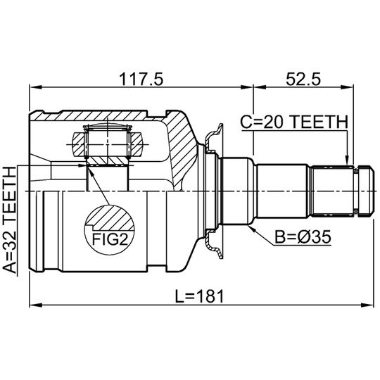 0111-CT220LH - Joint, drive shaft 