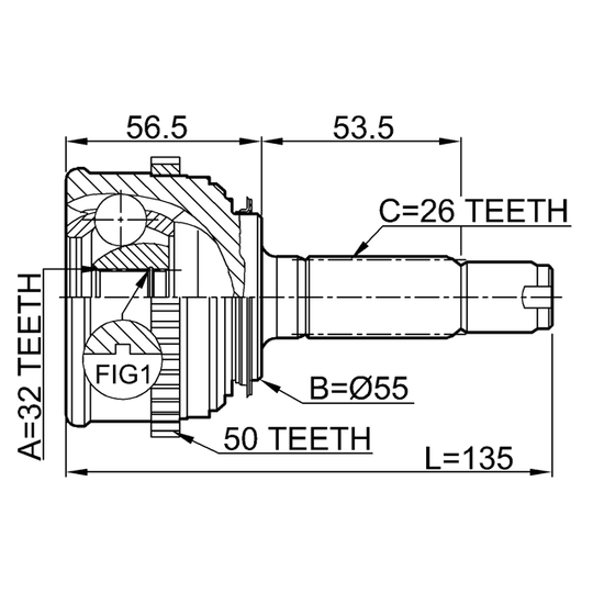 0310-021A50 - Joint, drive shaft 