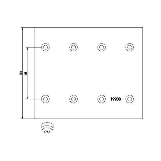 1990004 - Brake Lining Kit, drum brake 