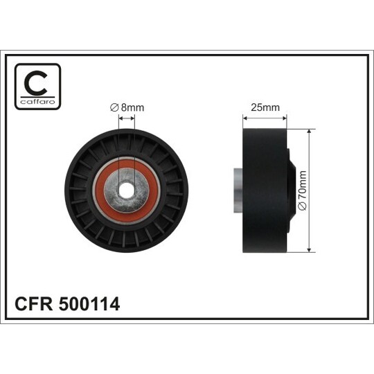 500114 - Deflection/Guide Pulley, v-ribbed belt 